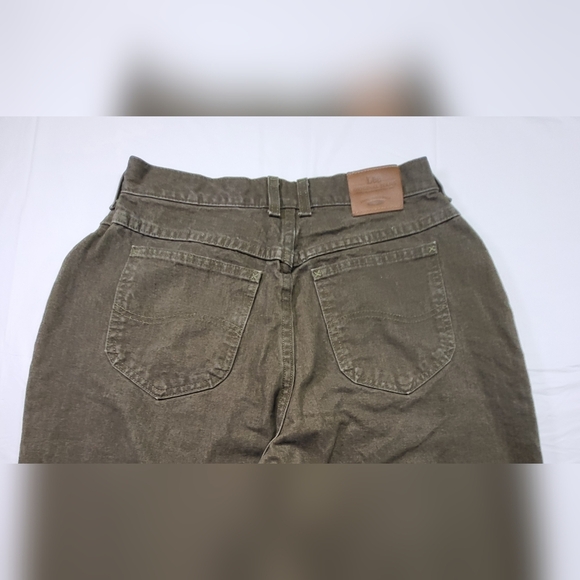 LEE Jeans Green Denim Women's Size 12M Vintage Riveted Straight Leg Mom Jeans - Picture 3 of 5